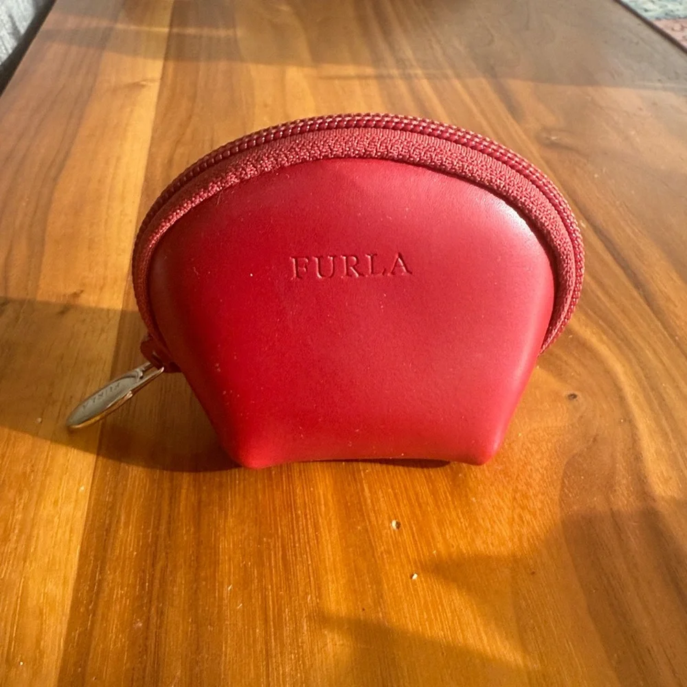 Mini Red Furla Pouch / Change Purse - Picture 2 of 4